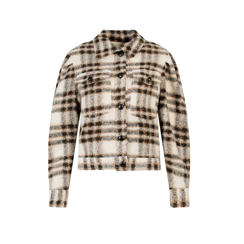 14주년 레이코 LEIKO 체크 셔츠자켓 에쿠르 MA1204 22A012E 23EC - Isabel Marant