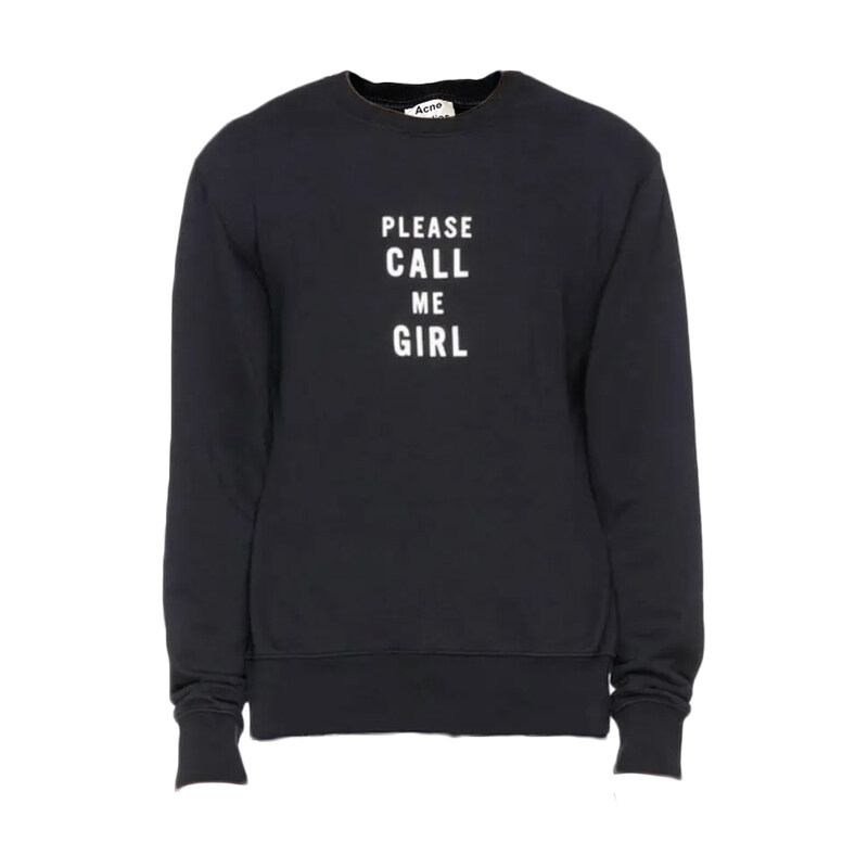 14주년 CALL ME GIRL 타이포 맨투맨 블랙 2HA153 900 - Acne Studios