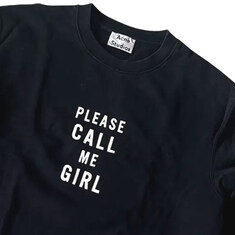 14주년 CALL ME GIRL 타이포 맨투맨 블랙 2HA153 900 썸네일 3