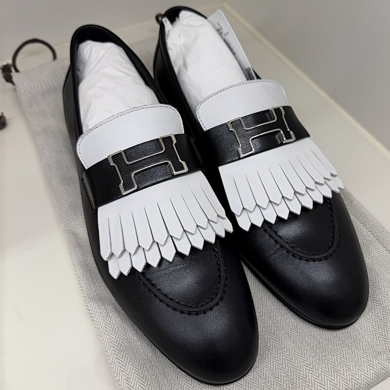 에르메스 고트스킨 투톤 로얄 여성 로퍼 신발 - Hermes
