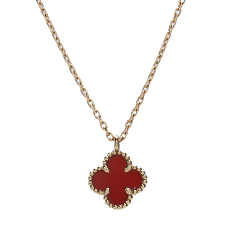 레드 커넬리언 18K 스위트 알함브라 목걸이 - Van Cleef & Arpels
