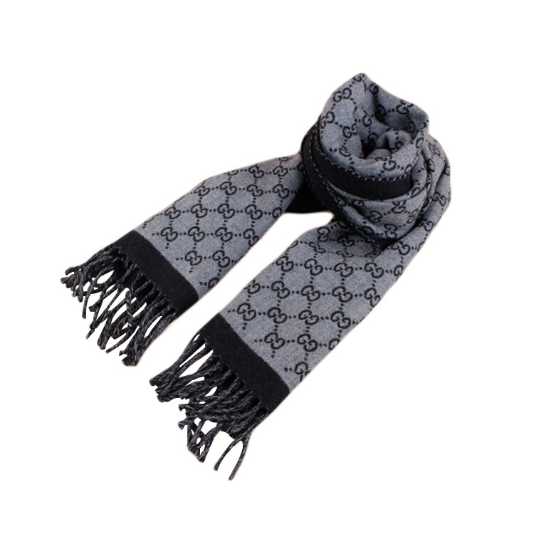 구찌 GG 울 머플러 블랙 그레이 835534 4G200 1360 - Gucci