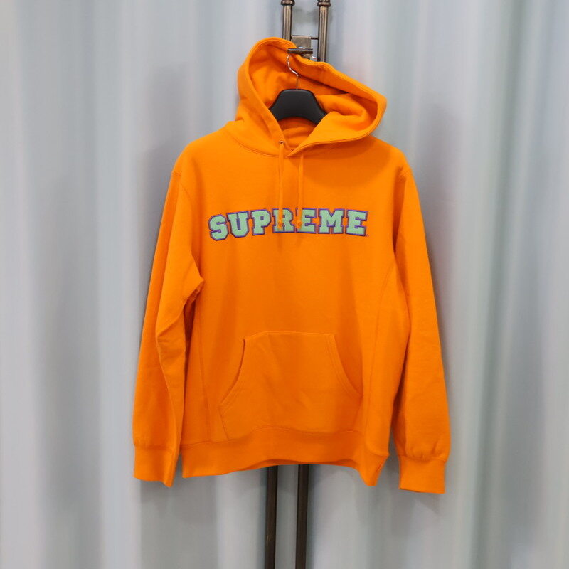 슈프림 [DHLUX] 슈프림 코드 컬리지에이트 로고 오렌지 후드티 L/105 공용 후드 - Supreme