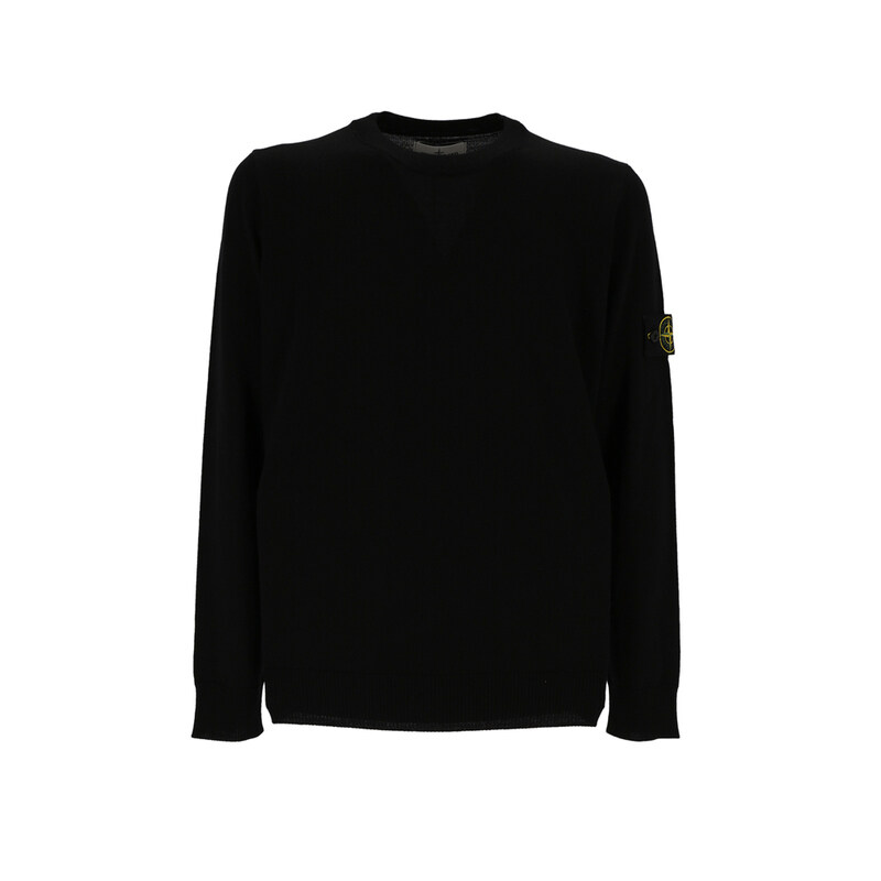 14주년 와펜 패치 울 니트 블랙 7715510C4 V0029 - Stone Island