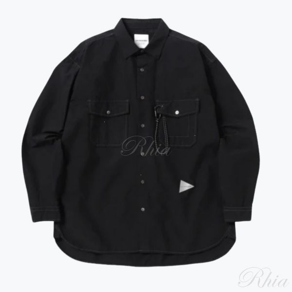 앤드원더 25FW 코듀라 타이프라이터 LS 셔츠 블랙 5745283071 010 타입라이터 롱슬리브 - and Wander