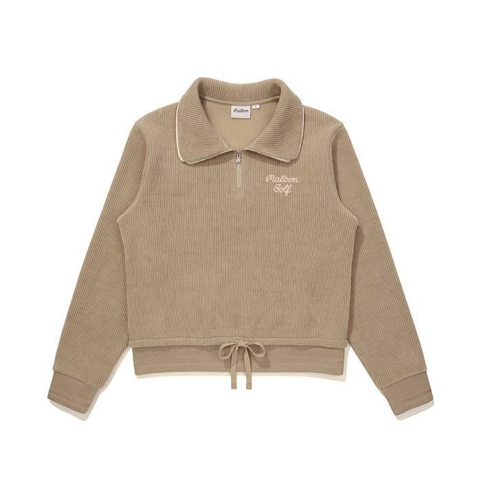 [밀라코/국내발송] 말본골프 플리스 하프집업 스웻셔츠 BEIGE M5422PFS51BEI - Malbon