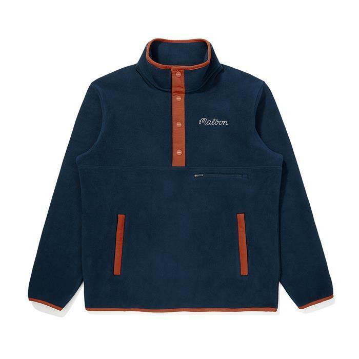 [밀라코/국내발송] 말본골프 등판 버킷 포인트 플리스 티셔츠 DARK NAVY M5421PTL41NVD - Malbon