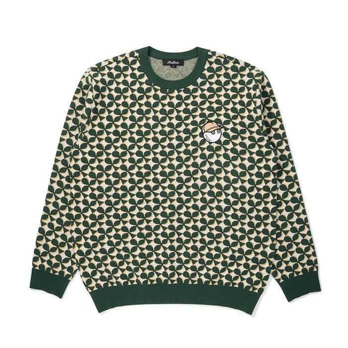 [밀라코/국내발송] 말본골프 버킷 클로버 자카드 스웨터 GREEN M5323PKT01GRN - Malbon