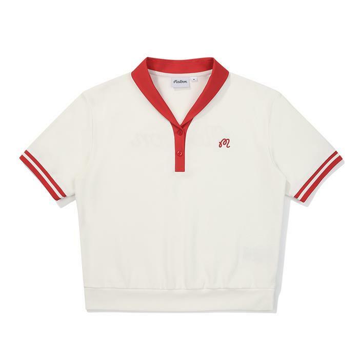 [밀라코/국내발송] 말본골프 포인트 변형 카라 티셔츠 WHITE M5322PTS14WHT - Malbon