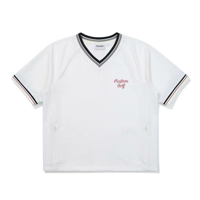 [밀라코/국내발송] 말본골프 브이넥 에어닷 피스테 OFF WHITE M5322PPI11OWT - Malbon