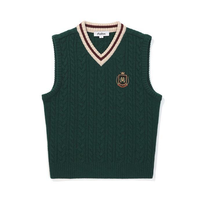 [밀라코/국내발송] 말본골프 꽈배기 니트 베스트 GREEN M5322PKV12GRN - Malbon