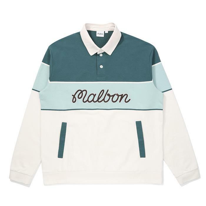 [밀라코/국내발송] 말본골프 말본 볼드 스트라이프 폴로 티셔츠 DARK MINT M5321PTL04MTD - Malbon