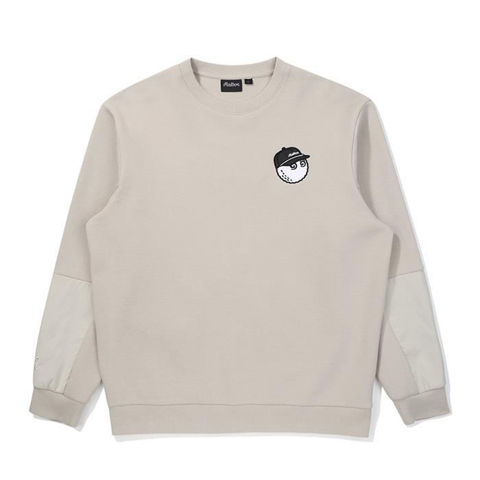 [밀라코/국내발송] 말본골프 버킷 에어리 라운드 맨투맨 GREYISH BEIGE M5321PFS02GBE - Malbon