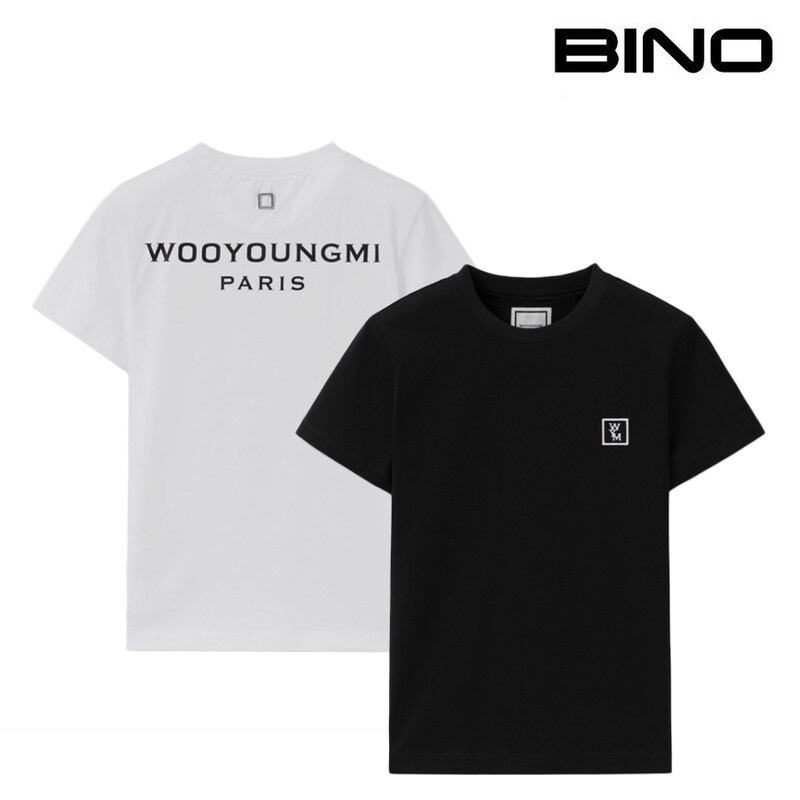 우영미 여성 티셔츠 25FW 우영미 여성 코튼 백로고 반팔티 M253TS07 - Wooyoungmi