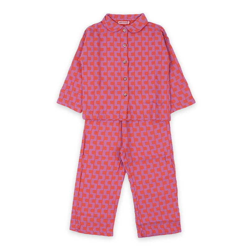 디몬트 보보쇼즈 키즈 체인 무늬 라운지웨어 세트(핑크) B225FC016 511 - Bobo Choses