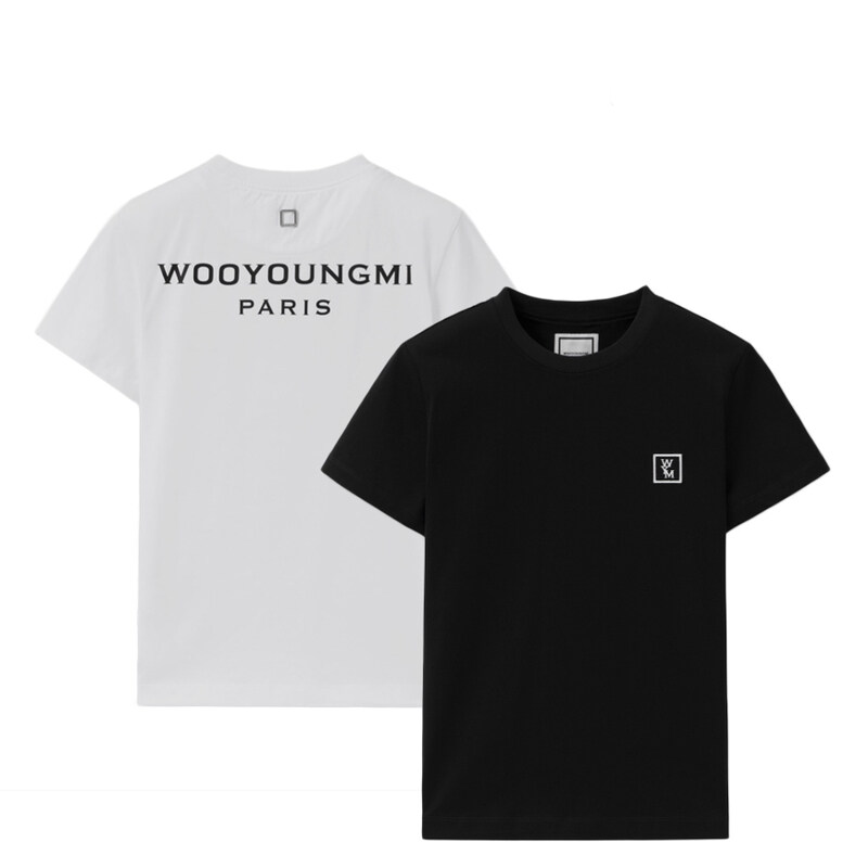 우영미 여성 티셔츠 25FW 우영미 여성 코튼 백로고 반팔티 M253TS07 - Wooyoungmi