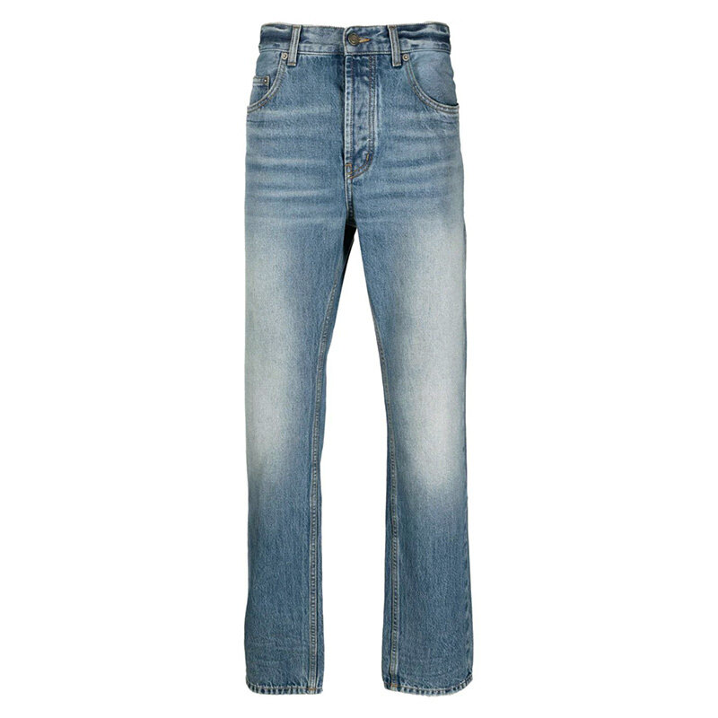23FW 생로랑   남성 배기 스트레이트 진 23A757190Y04PG 4599 LIGHT BLUE BPG - Saint Laurent