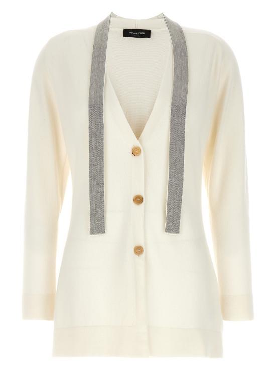 23FW 파비아나 필리피   여성 울 가디건 MAD223F332H72825 White BPG - Fabiana Filippi