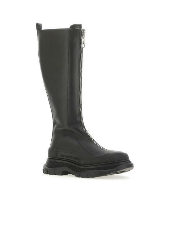 23FW 알렉산더 맥퀸   여성 트레드슬릭 집업 하이 부츠 766902 WHZ6U 1000 BLACK BLACK BPG - Alexander McQueen