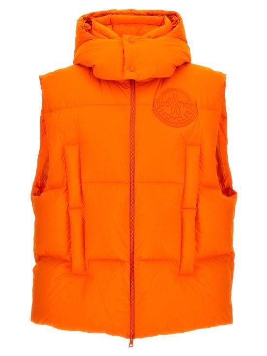 23FW 몽클레어 지니어스   남성 록 네이션 바이 제이지 패딩 베스트 1A00005M3381328 Orange BPG - Moncler