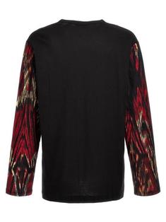 23FW 와이쓰리   남성 콘트라스트 슬리브 티셔츠 HJT73081RED3 Black BPG 썸네일 2