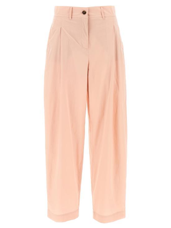 25SS 위켄드막스마라   여성 플리츠 테이퍼드 코튼 팬츠 2515131013600014 Pink BPG - Weekend Max mara