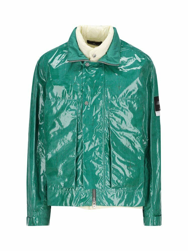 스톤 아일랜드   남성 쉐도우 글라스 포플린 자켓 771940616 V0056 Beige Verde BPG - Stone Island