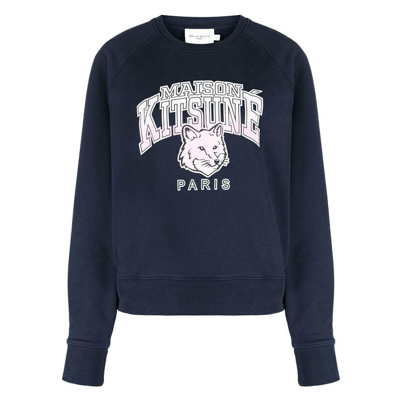 23FW 메종키츠네   여성 캠퍼스 폭스 스웻셔츠 네이비 LW00301KM0001 P480 STK - Maison Kitsune