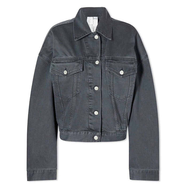 아크네스튜디오   여성 루즈핏 데님 자켓 트러커 자켓 그레이 A90424 AA3 STK - Acne Studios