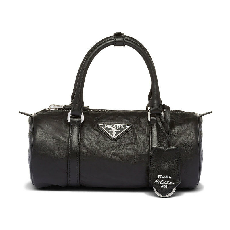 23SS 프라다   링클 나파 실린더 토트백 블랙 1BA389 UVL F0002 V T2O STK - Prada