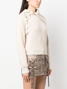 23FW 자크뮈스   여성 라 마이유 베가 모크넥 스웨터 라이트베이지 233KN323 2116 130 STK 썸네일 3