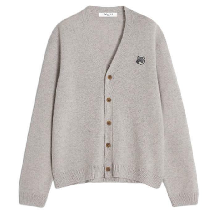 메종키츠네 폭스 헤드 메리노 레귤러 가디건 PM00502KT1006-H120 - Maison Kitsune