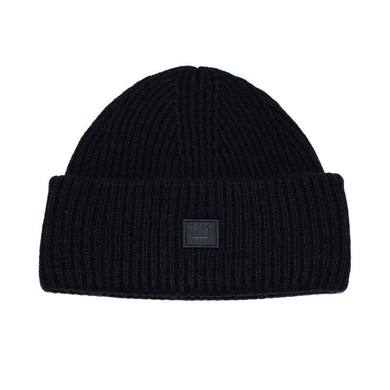 아크네 25FW 스몰 페이스 패치 울 비니 블랙 C40270 900 - Acne Studios