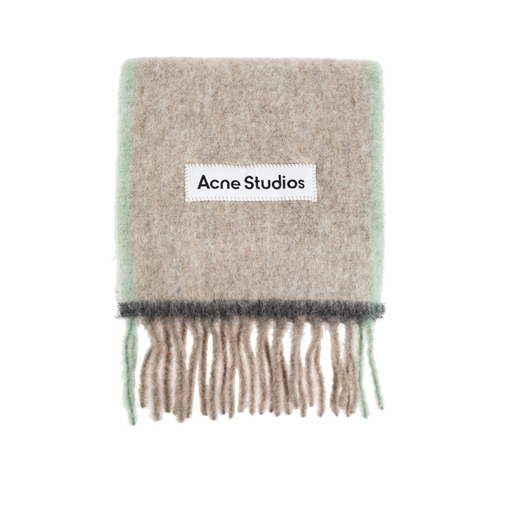 아크네 25FW FN-UX 시그니처 로고 울 머플러 베이지그레이 CA0290 ALS - Acne Studios