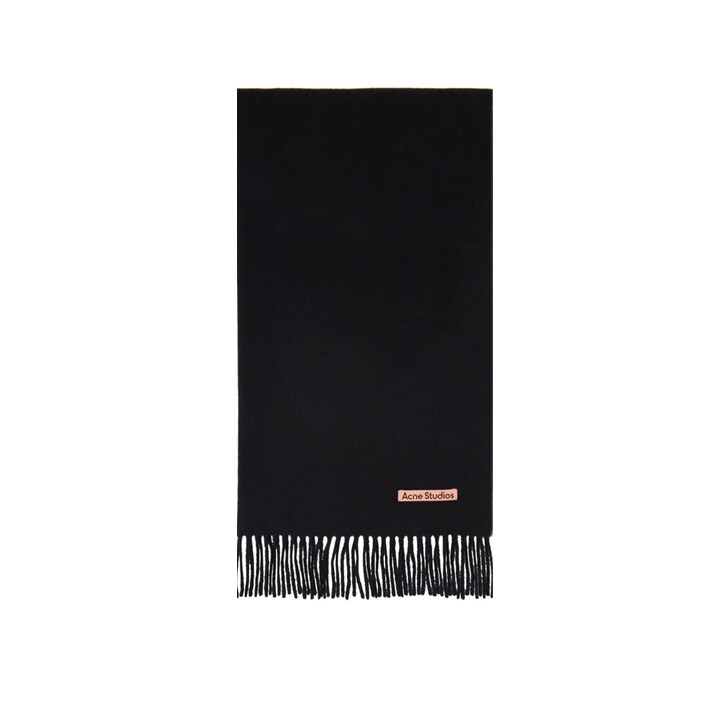 아크네 25FW FN-UX 시그니처 로고 울 머플러 블랙 CA0209 900 - Acne Studios