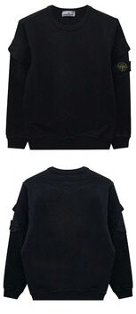 [스톤아일랜드] 와펜패치 포켓 맨투맨 블랙 남성 맨투맨 K2S156100008 S0A20 V0029 / TLS 썸네일 2