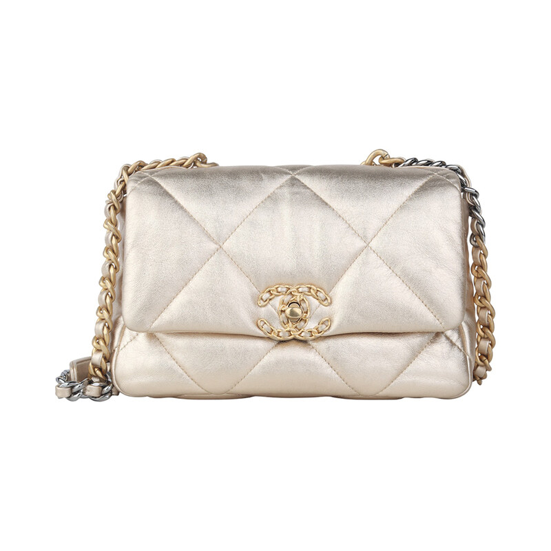 샤넬 AS1160 램스킨 샤넬 19 스몰 플랩백 베이지골드 36175-1 - Chanel