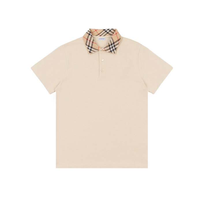 [로로모다] 버버리 체크 폴로 베이지 남성 반팔 티셔츠 / 8103864 - Burberry
