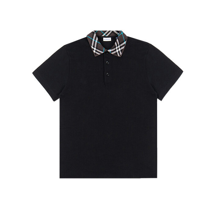 [로로모다] 버버리 체크 폴로 블랙 남성 반팔 티셔츠 / 8103865 - Burberry