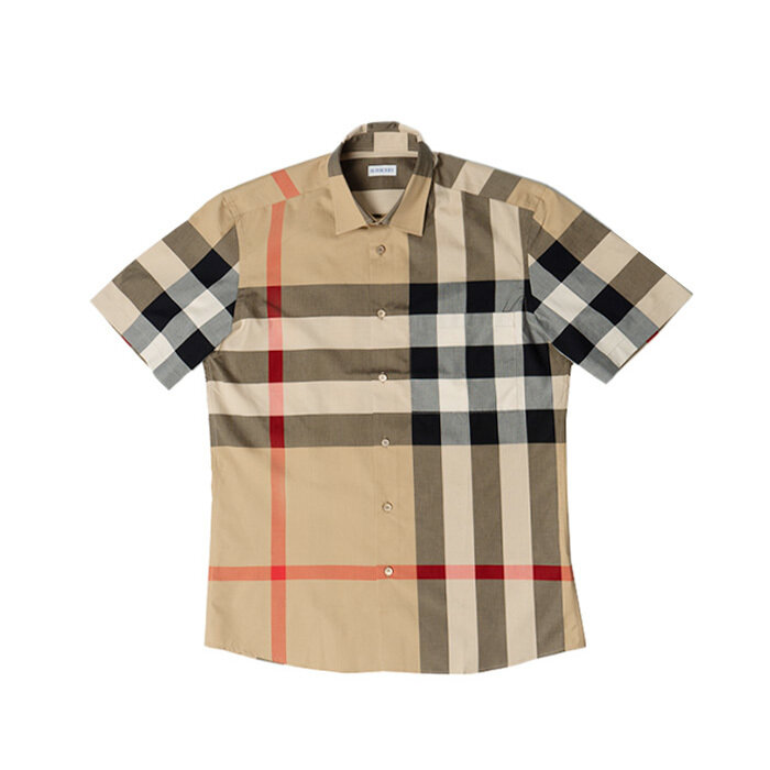 [로로모다] 버버리 체크 패턴 남성 반팔 셔츠 / 8079591 - Burberry