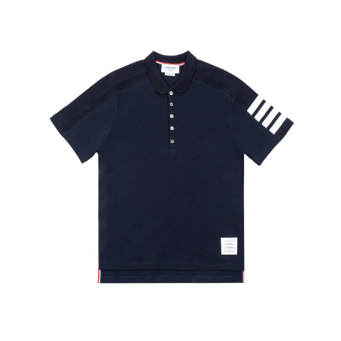 [로로모다] 톰브라운 코튼 사선 네이비 남성 숏 슬리브 / MJP192A-07323-415 - Thom Browne