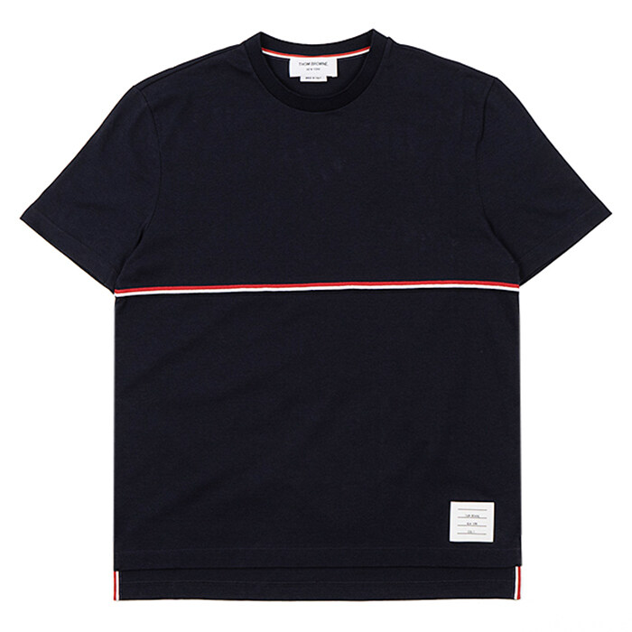 [로로모다] 톰브라운 스트라이프 남성 반팔티셔츠 / MJS221A-J0058-415 - Thom Browne