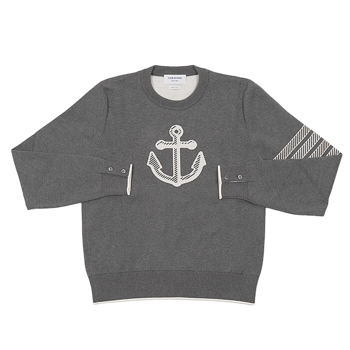 [로로모다] 톰브라운 앵커 자카드 남성 니트 / MKA458A-Y3006-035 - Thom Browne