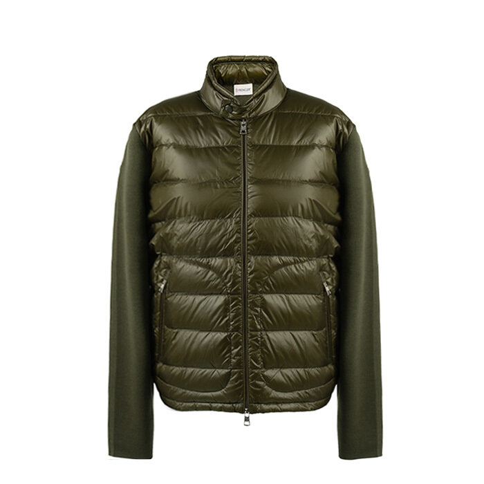 [로로모다] 몽클레어 로고 패치 믹스 다운 남성 니트 자켓 / 9B00016-M1131-833 - Moncler