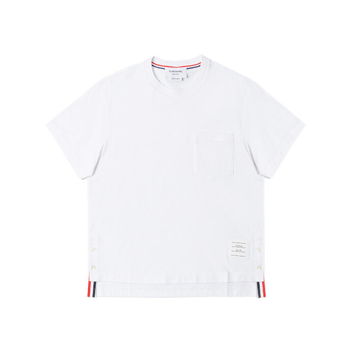 [로로모다] 톰브라운 화이트 코튼 여성 반팔 티셔츠 / FJS123A-00042-100 - Thom Browne