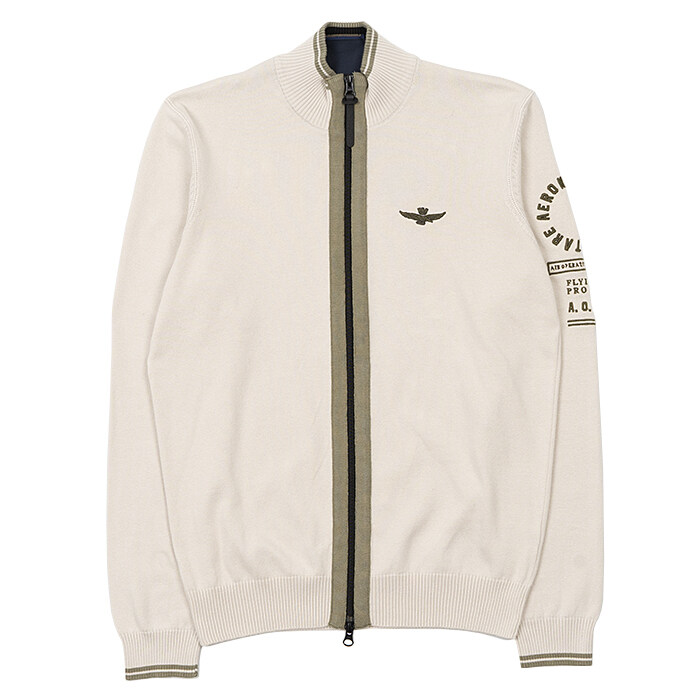 [로로모다] 에어로노티카 밀리터리 니트 남성 집업 / MA1322L433-34340 - Aeronautica Militare