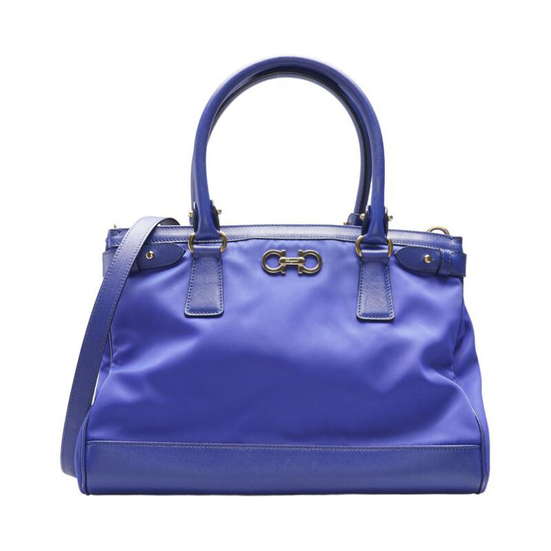 블루 나일론 간치니 여성 토트백 21E163 - Salvatore Ferragamo