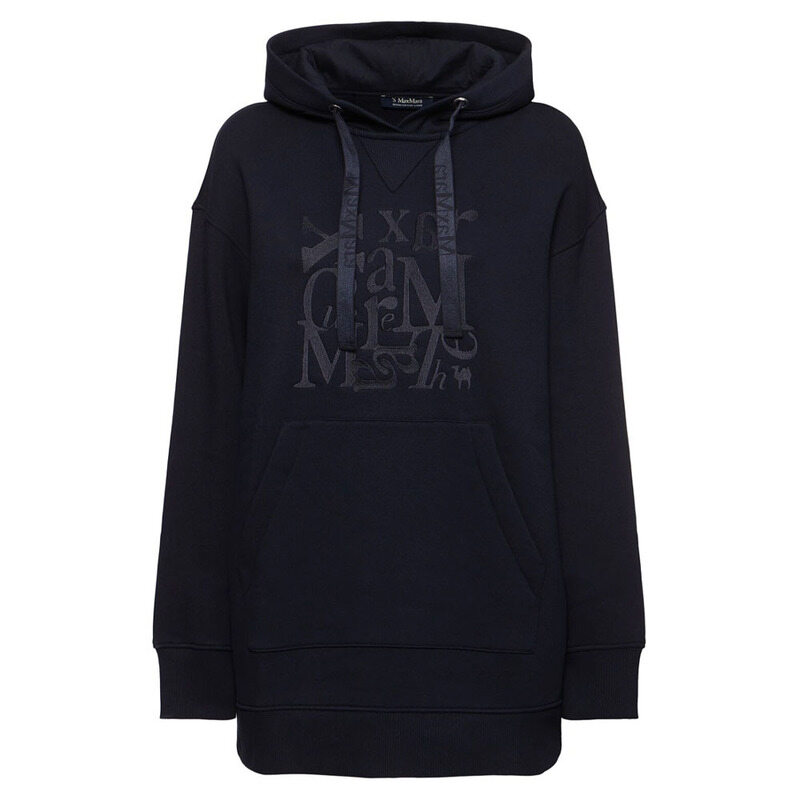 막스마라 25SS MUSA 로고 자수 기모 후드티 네이비 2519921011 002 - Max Mara