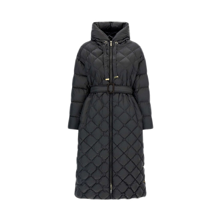 막스마라 25FW TREPAR 다이아몬드 퀄팅 사이드슬릿 롱 패딩 자켓 블랙 2529496075 002 - Max Mara