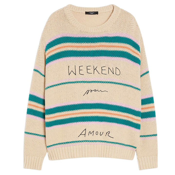 막스마라 25SS ANGUS 로고 크루넥 니트 멀티 2515361211 001 - Max Mara